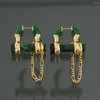 Boucles d'oreilles pendantes Anting-anting Merek Desainer Amber Hijau Kualitas Terbaik Eropa Perhiasan Mewah Wanita Tren Hadiah Pentas Pesta
