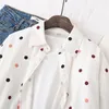 Damenblusen Hemden Damenblusen Hemden Tunika Damenoberteile und Blusen Damenbekleidung Langarm Kleidung Button Up Down White Dot Casual Good 230428