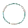 Strand sötvatten pärla design fasetterad granat amazonite sunsten ametyst labradorite naturlig sten pärla armband