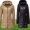 LL Women039S Yoga Long Hermes Thin Down Jacket Outfit Solid Color Puffer Coat Sports Winter Outwear1391811