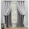 Curtain Layered Solid Room Shading And A Pair Of Transparent Grommet Top Panels 52x96 Light Gray Curtains For Bedroom