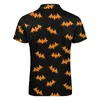 Men's Polos Orange Bat Casual T-Shirts Halloween Print Polo Shirts Retro Shirt Summer Short-Sleeved Custom Top Big Size 5XL 6XL