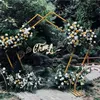 Feestdecoratie metalen Pentagonal Wedding Arch Outdoor Lawn Ballon Bloemdeur Rek 2,5 M Stage rekwisieten Kerstverjaardagsachtergrond