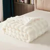 Filtar faux kanin päls filt för vinter lyxig värme super bekväma filtar för sängar high-end varm vinterfilt för soffa 231110