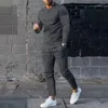 Erkek Trailtsits Avrupa Seti İlkbahar ve Sonbahar İki Parçalı Yuvarlak Boyun Uzun Kollu T-Shirt Pantolon Günlük Giyim