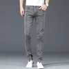 Herrenjeans Modemarke Slim Grau Blau Röhrenjeans Herren Business Casual Klassisch Baumwolle Trend Elastisch Jugend Bleistift Denim Hose 231109