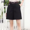 Women's Shorts Jielur Korean Fashion Casual Summer Shorts Women Loose Wide Leg Pantalon Femme Belt Green White High Waist Shorts Female S-XXL 230424