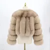 Women's Fur Faux Pink Java 22089 Ankomst Real Fur Jacket Winter Coat Natural Wholesale 231110