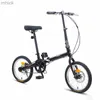 Pedais de bicicleta de bicicleta de 16 polegadas Bicicleta dobrável de bicicleta portátil Ultra-Light Feminino Diário Trabalho Diário Combate Mini Freio de Alto Carbono Estrutura de Aço Carbono M230410