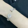 bracciale rigido in argento sterling 925 di marca Dupe di alta qualità con cristalli rosa per braccialetti affascinanti da donna