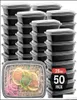 Einweg-Lunchbox mit Deckel, Einweg-Geschirr, Meal Prep, 750 ml, Kunststoff-Lebensmittelbehälter zum Mitnehmen, Mikrowelle, Ft7J, Drop-Lieferung 209012038
