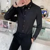 Camisas informales para hombre 6xl Chemise Homme De Luxe otoño primavera diseño de moda manga larga Formal para hombres Club de bodas botones arriba