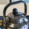 Bouteilles d'eau 17L émail bouilloire bouillante porcelaine noire émaillée pot à fond plat ancienne cloche théière pour cuisinière à induction ébullition 231109