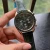 Armbandsur 2023 Luxury Men's Quartz Chronograph VK63 Movement Watch Rostfritt stål Rose Gold Green Speed ​​Leather Wristwatch