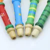 Trummor Percussion Hot Baby Wood Liten Horn Whistle Music Instrument Toys Kids Färgglada intellektuell utvecklingsvokal leksak för barn gåva