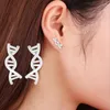 Boucles d'Oreilles Double Mode Créatif Adn Étrange Bijoux Chimie Moléculaire Personnalité Simple