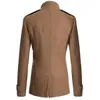 Herenjassen Heren Double Breasted Katoenen Jas 2023 Winter Wolmix Effen Kleur Casual Zakelijk Mode Slanke Trenchcoat Herenkleding 231110