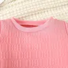 Kläduppsättningar småbarn pojkar gilrs långärmad brev skriver ut skjorta pullover toppar byxor outfits preemie set baby girl clothe