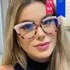 Color Matching Cat Eye Plain Glasses Anti Blue Light Vintage Rim Fashion Trendy