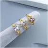 Anello solitario 50 Pz / lotto Alta qualità 3 Stili Cubic Zirconia Sier Finger Jewelry Fidanzamento classico per le donne Drop Deliver Dhgarden Dhpm3
