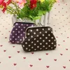 Women Girls Coin Purse Polk Dot Design Printed Wallet Lady Kids Small Purse Coin Pouch Bag Key Bag Hand Bag Metal Kiss Clips