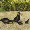 Garden Decorations Metal Quail Yard Stakes Set Of 4pieces Family Decoration Gift Animal Silhouette Lawn For Walkway Patio