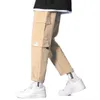 Herrenhose 2023 Herren Cargohose Frühling Freizeit Bundhose Gerades Bein Lose Neun-Cent-Hose Khaki Z0410