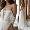 Sexig A-Line Wedding Dress 2024 Off the Shoulder Chiffon Lace Pleat Beach Bridal Formal Gowns Vestidos de Noiva Boho Chic