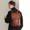 Açık çantalar çok fonksiyonlu vintage su geçirmez sırt çantası erkek lüks okul deri sırt çantaları seyahat retro 15.6 inç dizüstü bilgisayar çantası için