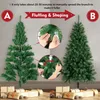 Julekorationer 6ft träd Artificial Fake Fluffy Xmas Trees Holiday Decoration With Metal Foldbar Stand 231110