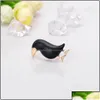 Pins Brooches Pins Jewelry Crow Brooch Black Paint Bird Enamel For Men Women Suits Dress Hat Collar Animal Gifts Drop Delivery 2021 Dh7Kd