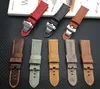 Watch Bands High quality 24mm brown gray retro Italian leather strap strap butterfly buckle strap 230410
