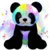 Plüsch-Leuchtspielzeug, 25 cm, weiches, süßes Panda-Plüschtier, LED-Licht, musikalische Wurfkissen, leuchtendes Geburtstagsgeschenk, Kuscheltiere für Mädchen, leuchtendes Spielzeug 231109