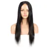 Spets peruk peruk ny 4 * 4lace mid split långt rakt hår fullt hår kvinnors headcover hår