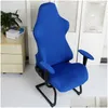 Stoelhoezen 1 Set Gaming Stoel Er Spandex Kantoor Elastische Fauteuil Zitplaats Ers Voor Computerstoelen Slipers Housse De Chaise Drop Delivery Dhhyv