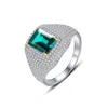 Retro Emerald Ring S925 Sterling Silver Full Diamond Pierścień Luksusowy Pierścień Europejski i amerykańska gorąca moda Wysokiej klasy Pierścień Walentynki Prezent Matki SPC SPC