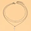 Hanger Kettingen Drievoudig Gelaagde Ketting Kruis Peral Gelaagdheid Choker Ketting Voor Vrouwen Moeder Vriendin Sierlijke Sieraden Geschenken Haar