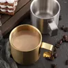 Mugs Coffee Cup Milk Stainless Steel Household Espresso Cups Breakfast Metal Porridge Camping Decor Portable Container Water