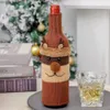 Set di bottiglie di vino di Natale lavorato a maglia di cartone animato Copribottiglie di vino rosso Decorazioni Babbo Natale Elk Forniture di prodotti natalizi Natale