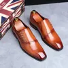 Zapatos de vestir Zapatos de negocios casuales para hombres Cuero de microfibra Punta cuadrada con cordones Vestido para hombres Pisos de oficina Hombres Moda Fiesta de bodas Oxfords 231110