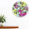 Horloges murales plante Animal éléphant fleur horloge Style rond mode Design moderne maison salon chambre décoration