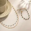 Collar de cadenas para mujer, pulsera decorativa con cuentas de acero inoxidable, joyería ajustable a la moda para mujer, regalo de decoración de cuello de mano para fiesta