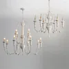 Chandeliers French Country White Wood Chandelier Living Room Creative Bedroom Decoration American Retro Dining Lamp