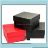 Watch Boxes Cases Accessories Watches Fashion Black Red Paper Square Case With Pillow Jewelry Display Box Storage Ship Drop Deliver Dha5O