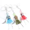 Keychains Charm Cute Big Brand Tassels Crystal Doll Keyrings Chain For Key Women Girl Decorative Keychain Pendant smycken Tillbehör