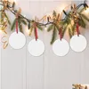 Decorações de Natal Sublimação Ornamento Blanks Ornamentos Cerâmicos BK Produtos para Decorações de Árvore de Natal Apoiando Drop Entregar Dhanw