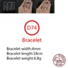 D74 S925 Sterling Silber Armband Mode Brief Personalisierte Retro Kreuz Blume Diamant Punk Hip Hop Stil Geschenk für Liebhaber