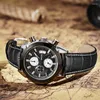 Horloges Mode Casual heren quartz horloge Leren band Lichtgevend Niet-mechanisch Sport Grote wijzerplaat Klok Heren Zakelijk polshorloge