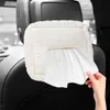 Nouvelle boîte à mouchoirs souples bouffantes de voiture, sac de rangement pour dossier de siège de voiture, ceinture de sécurité, épaulière, accessoires de protection, outils de rangement intérieur automobile