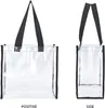 10PCSショッピングバッグ透明な大型容量クロスビーチバッグ